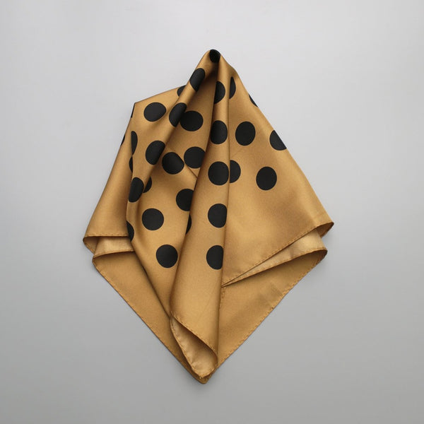Polka Dot Silk Scarf | Beige - A R A M L E E ®