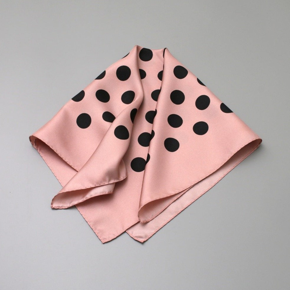 Polka Dot Silk Scarf | Pink - A R A M L E E ®