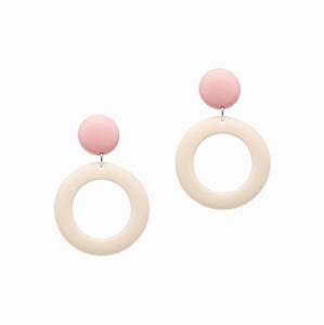Ring Drops Earrings | Pink + Ivory - A R A M L E E ®