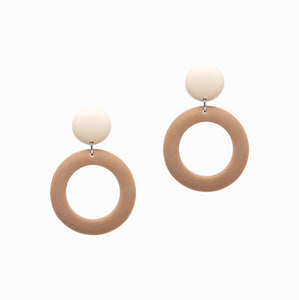 Ring Drops Earrings | Ivory + Taupe - A R A M L E E ®