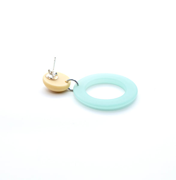 Ring Drops Earrings | Yellow + Mint - A R A M L E E ®