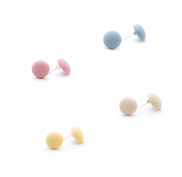 Dome Stud Earrings | 5 Colors Available - A R A M L E E ®