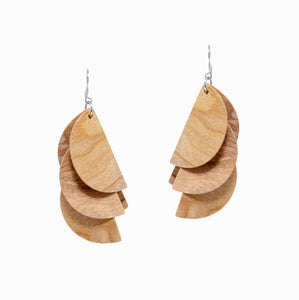 Madeline Earrings | Natural Wood - A R A M L E E ®