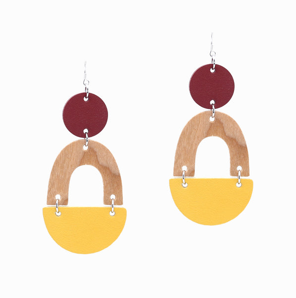 Mantra Earrings | Burgundy - A R A M L E E ®