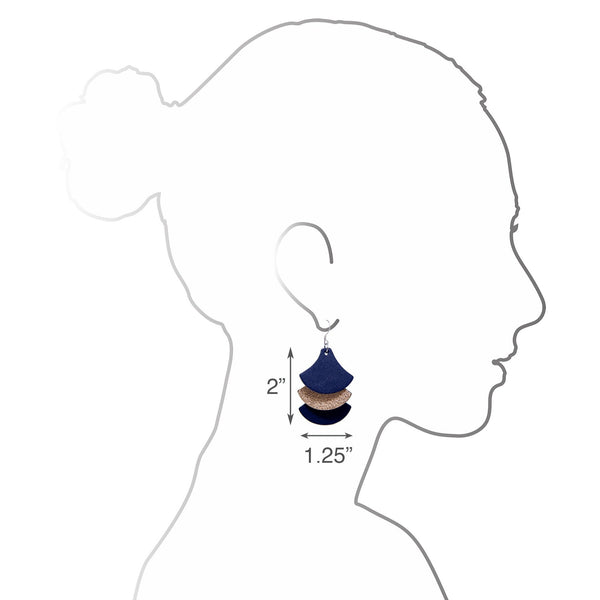 Tassels Earrings | Navy + Rosegold - A R A M L E E ®